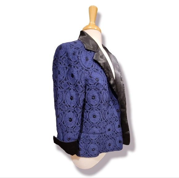 Chico's | Blue Lace Blazer Sz 2/Large/12 - Picture 9 of 10